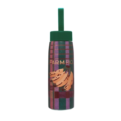 Garrafa Farm Que Sede 500Ml Sofia Xadrez Verde